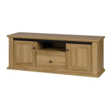 Cumpara ieftin Comoda TV, din mdf maro stejar, Grandleon, 150x45x55 cm