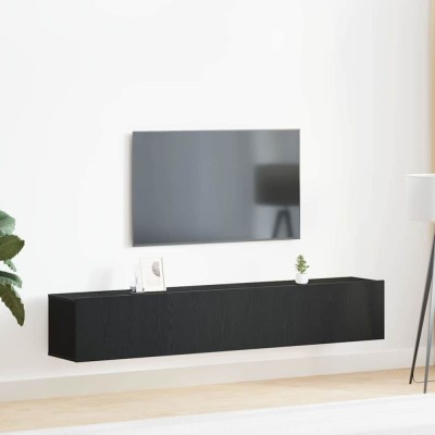 Set comodă TV 2 pcs Stejar negru 100 x 30 x 30 cm Lemn compozit foto