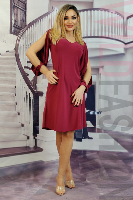 R361A-81 Rochie lejera cu maneci decupate