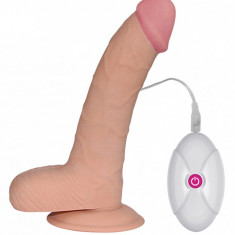 Vibrator Realist Ultra Soft Dude 10 Moduri Vibratii Natural 21 cm