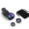 Set Kit 3in1 Lentile Profesionale pentru Telefon sau Tableta - Fish Eye Macro Wide Angle - GRI, Oem