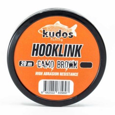 Material struna &icirc;mpletit Kudos Hooklink Camo Brown 20m 25lb