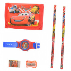 PRODUS RESIGILAT - Set ceas, pentru copii, cu Fulger McQueen, portofel si rechizite cadou - R5018614 foto