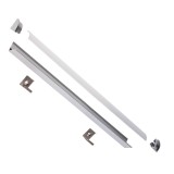Profil banda LED Arelux, de colt, aparent, cu dispersor, capete si cleme de fixare, 2050 mm, alb, set