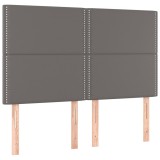 Cumpara ieftin Tablie de pat gri 144x5x118/128 cm piele ecologica