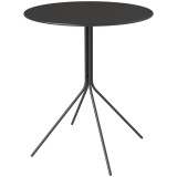 Outsunny Masă de grădină &Oslash;60 x 71 cm, Masă pentru balcon din oțel rezistentă la intemperii, Masă auxiliară rotundă cu tampoane pentru picioare Negru |