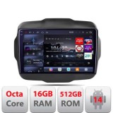 Navigatie Jeep Renegade 2015-2020 Edotec Kit-500 8 core QLED 2K 16+512 360 Android Waze USB Navigatie Internet Youtube Radio CarStore Technology