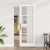 Set Ușă Glisantă vidaXL cu Hardware Alb 78x211 cm Lemn Solid din Pin, Ușă Interioară vidaXL cu Sticlă &quot;ORKDAL&quot; Alb 78x211x4 cm