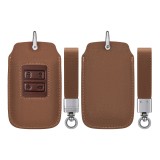 Husa Cheie Auto pentru Renault 4 Butoane - Smart Key, Kwmobile, Maro, Piele ecologica, 58938.03