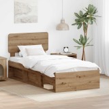 Cumpara ieftin Cadru de pat Stejar Artizanal 90 x 190 cm Lemn de pin masiv