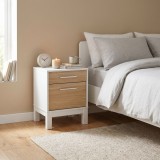 Cumpara ieftin Noptiera Adore London, 2 sertare, Alb, 45x60x40 cm