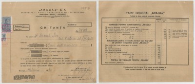 Romania, Aragaz S. A., Chitanta, Bucuresti, 1940 foto