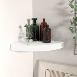 Raft coltar de perete, alb, 25 x 25 x 3,8 cm, MDF GartenMobel Dekor, vidaXL
