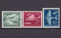✅ (S42) Germania Reich 1944 &quot;1919-1944 25 de ani Serviciul de Posta Aeriana&quot; serie completa Michel 866/868, MNH