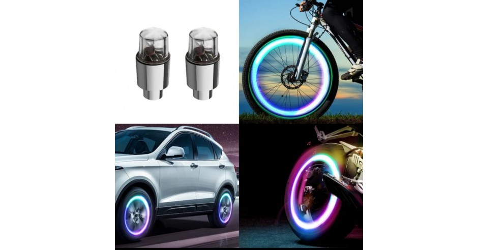 Capace ventil anvelopa cu lumini LED RGB pentru masina, moto, bicicleta ...
