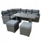 Set mobilier gradina/terasa, gri, ratan sintetic, 1 masa, 2 canapele, 2 tabureti, Lauren
