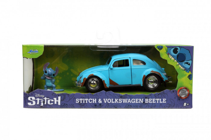 Jada set masinuta metalica volkswagen bettle scara 1:32 si figurina metalica