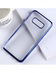 Husa model Electroplating, Samsung S10e, albastru si transparent, material semi-moale tpu foto