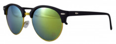 Ochelari de soare Clubmaster Retro II verde deschis cu reflexii - Auriu foto