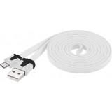 Cablu date si incarcare USB la micro USB-B Flat Alb 2m, Goobay W67559