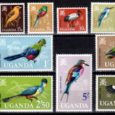 Uganda 1965, Mi #87-100**, fauna, pasari, MNH! Cota 100 €!