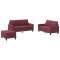 Set canapea cu perne, 3 piese, rosu vin, material textil