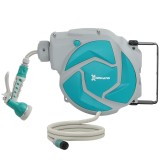 DURHAND Furtun retractabil de perete cu tambur 10+1 m, retractare automată și cap cu 7 funcții, rotativ 180&deg; | Aosom Romania