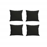 Set 4 Perne decorative patrate, 40x40 cm, pentru canapele, pline cu Puf Mania Relax, culoare negru, Palmonix