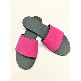 Papuci de dama din piele Elisa Fuchsia