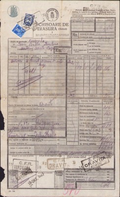 HST A1185 Scrisoare de trăsură CFR 1937 foto