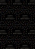 Hartie de impachetat - Happy Birthday - Negru | Glick