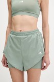 adidas Performance pantaloni scurți de antrenament Designed for Training culoarea verde, uni, high waist, JC9803