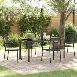 vidaXL Set de masă pentru grădină 5 pcs Negru