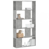 VidaXL Bibliotecă cu 5 niveluri gri beton 80,5x23,5x162,5 cm lemn 852774