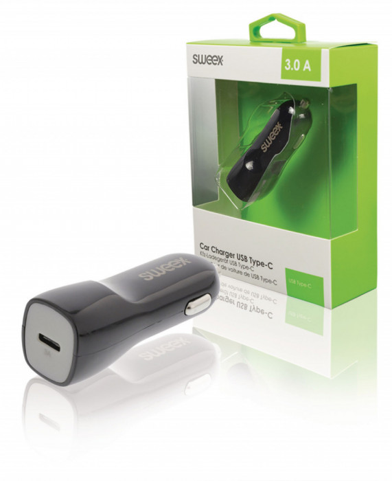 Incarcator auto USB Type C 3A negru Sweex