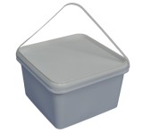 Galeata alimentara sigilabila patrata, cu capac, 3.3 litri, alb