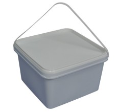 Galeata alimentara sigilabila patrata, cu capac, 3.3 litri, alb