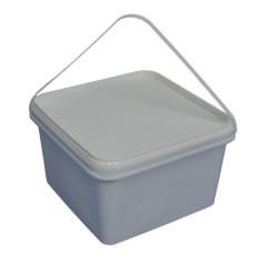 Galeata alimentara sigilabila patrata, cu capac, 3.3 litri, alb