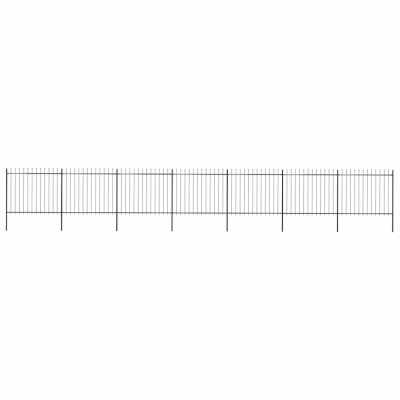 Gard de grădină cu v&amp;acirc;rf tip suliță din oțel, 1248 cm, negru foto