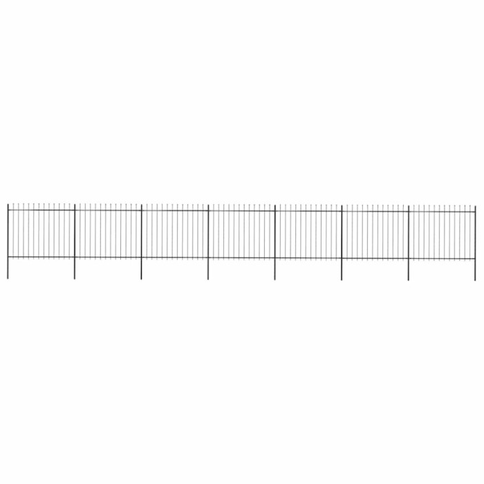 Gard de grădină cu v&acirc;rf tip suliță din oțel, 1248 cm, negru
