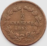 2443 Germania Baden &frac12; Kreuzer 1852 Leopold I km 213