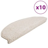Cumpara ieftin Covorase pentru scari, 10 buc., 65x21x4 cm, alb, semirotunde, mari