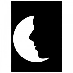 Decoratiune metalica de perete Krodesign Moon Decor, 60 cm, grosime 1.5 mm