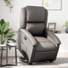VidaXL Fotoliu rabatabil cu ridicare, gri, piele naturală 3204265