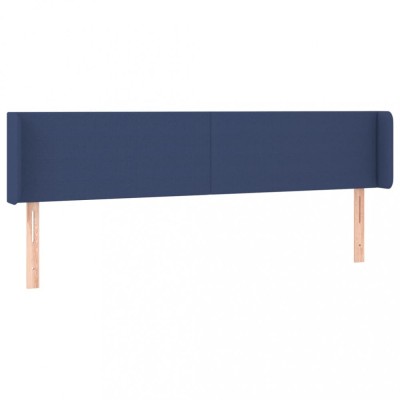 Tablie de pat cu aripioare albastru 163x16x78/88 cm textil foto