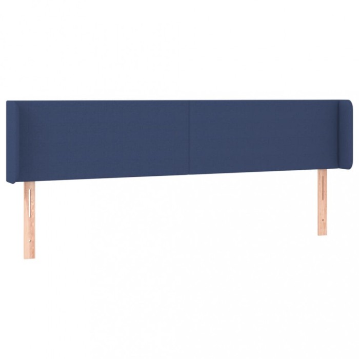 Tablie de pat cu aripioare albastru 163x16x78/88 cm textil