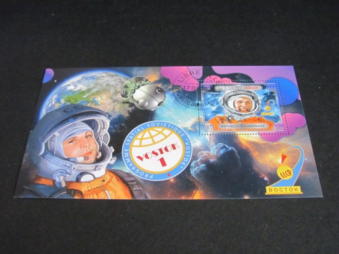 Bloc Filatelic Gabon 2023 &ndash; Vostok 1, Yuri Gagarin, Program Spațial Sovietic