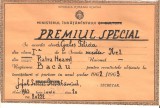 Diploma Premiu-special Scoala Medie nr.2 Piatra-neamt 1962-1963