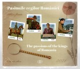 Album filatelic Pasiunile regilor Rom&acirc;niei (bilingv), 2021, &icirc;n folie