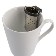 Infuzor Ceai, Metalic, C&acirc;rlig Prindere Cană, Negru